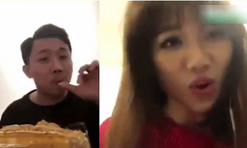 Hiểu rõ tính tham ăn của vợ nên Trấn Thành liên tục có hành động gây thèm cho Hari Won.