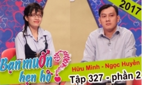 Hữu Minh và Ngọc Huyền trên sân khấu "Bạn muốn hẹn hò".