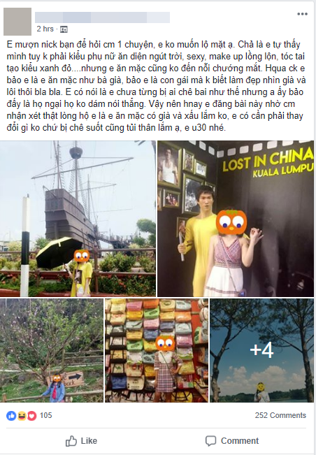 Vo U30 len mang nho tu van cach an mac vi bi chong che