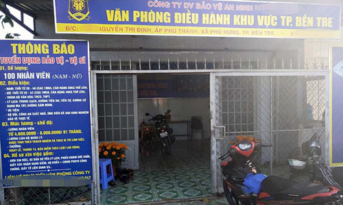 Nơi xảy ra vụ việc giữa nhân viên bảo vệ và trưởng văn phòng chi nhánh công ty bảo vệ.