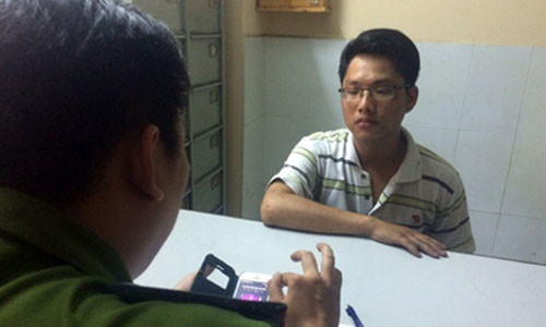 Đối tượng Minh tại cơ quan Công an quận 1.