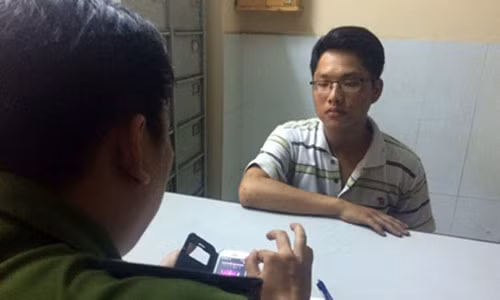 Đối tượng Minh tại cơ quan Công an quận 1.