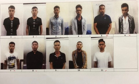 Các đối tượng nằm trong liên minh cho vay nặng lãi vừa bị Công an Q.Tân Phú triệt phá.