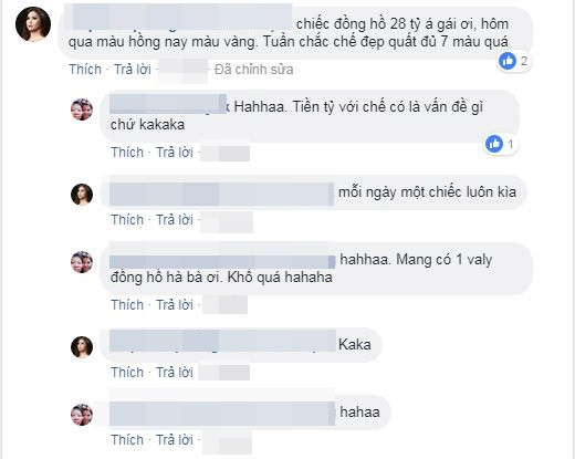 Được biết, mỗi chiếc đồng hồ của Lý Nhã Kỳ có giá 28 tỉ đồng.