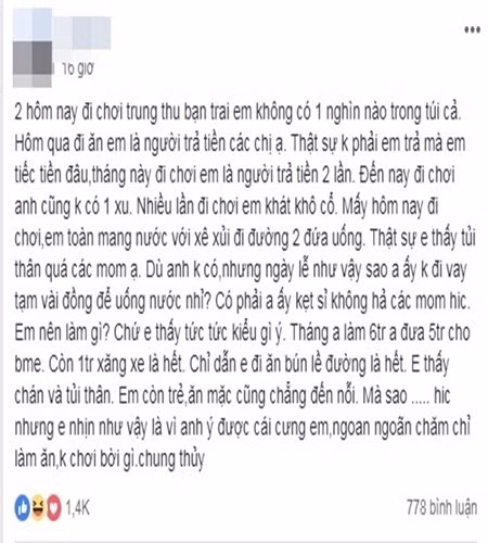 Tam su ve nguoi yeu di choi khong mang tien khien chi em soi suc