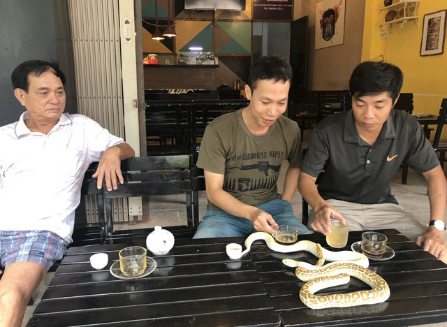 Anh Võ Thành Nhân (28 tuổi), ở phường Trần Hưng Đạo, bày tỏ: "Đã đến uống rất nhiều quán cà phê lớn, nhỏ ở TP.Quảng Ngãi và chỉ thấy chim, cá, hoa cảnh đủ loại. Nhưng mang cả trăn, kỳ đà cảnh ra trưng bày như quán này thì chưa thấy bao giờ".