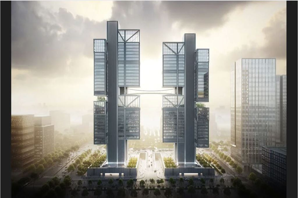 Nằm giữa 2 tòa nhà là một chiếc cầu với thiết kế đặc biệt, có phần trần rộng mở để có thể bay drone qua. Trên đỉnh của 2 tòa nhà cũng có 2 vườn thượng uyển dành cho những người đam mê drone lên để bay và quay.