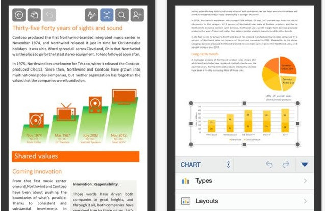 Word - Ứng dụng Word của Microsoft được thiết kế cho khả năng đọc dễ dàng bố cục của tài liệu đồng thời khả năng chỉnh sửa, viết, định dạng tài liệu bằng văn bản, ảnh và phương trình cũng được cải thiện với các thao tác đơn giản.