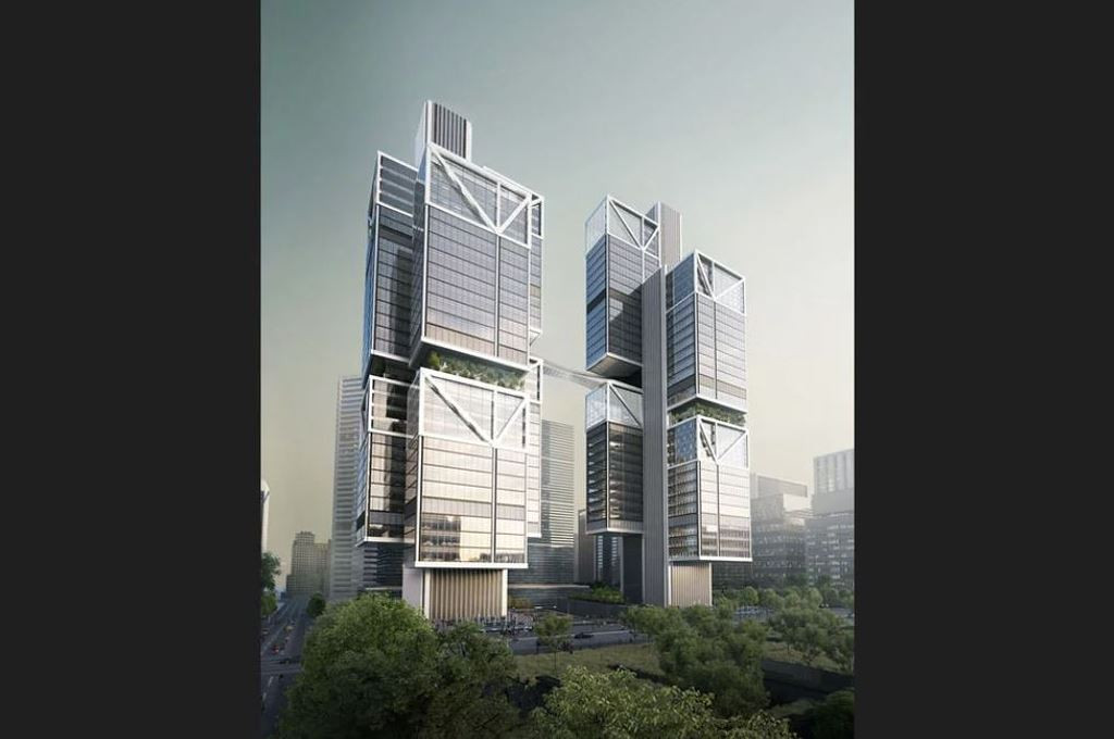 Theo như những nhà thiết kế, đây không phải là một "khu văn phòng thông thường", mà là một tổ hợp xã hội trên cao tiên tiến. Sàn nhà được giữ bởi một hệ thống trục treo bằng thép, tạo ra những không gian thoáng đãng và không có cột chống như những tòa nhà khác.