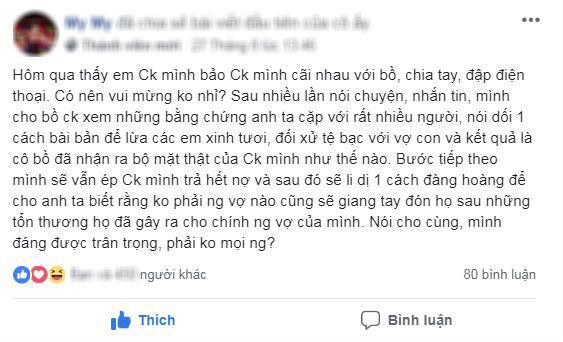 Ke ly gian cua vo co chong ngoai tinh duoc hoi chi em ung ho 