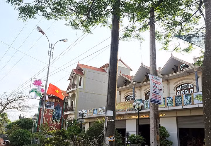 Ở hai bên đường vào xã Hải Minh, những ngôi nhà cao tầng, biệt thự, có cả những toà trông giống như lâu đài, mọc lên san sát. (Ảnh: Zing)