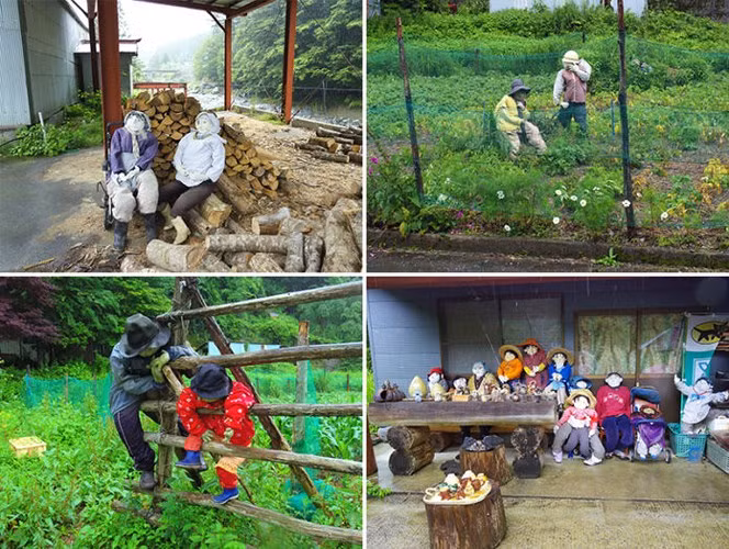 Làng búp bê Nagoro, Nhật Bản: Ngôi làng kỳ lạ này ở Nhật Bản chỉ có 37 cư dân nhưng có tới 350 con búp bê với đủ mọi hình dạng nằm rải rác khắp nơi.