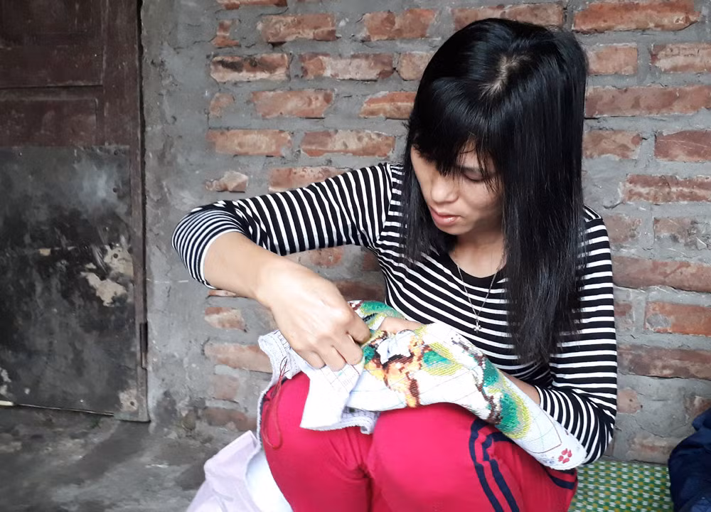 Chị Phan Thị Chiêm (37 tuổi, Vĩnh Phúc). Ảnh: Ngọc Trang