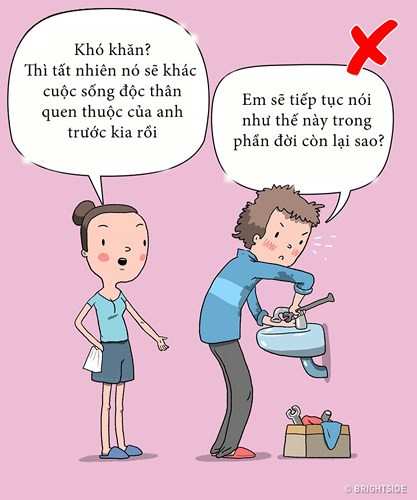 Đừng đóng vai trò bị cáo và công tố viên: Thời gian đầu của việc quyết định quay về với nhau sau khi bị lừa dối, đừng đóng vai trò người kết tội và bị cáo. Hành vi này không giúp gây dựng niềm tin mà còn có tác dụng ngược lại. Thay vì dùng sự tức giận để trút lên người phản bội, bạn hãy cố gắng để có thể cư xử bình thường nhất, chính điều này cũng giúp người phản bội nhận ra lỗi lầm, cố gắng lấy lại niềm tin đã mất.