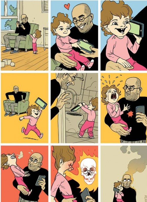 Để làm nguôi những sự khó chịu, bực bội của con trẻ, chúng ta đưa chúng smartphone và chúng bắt đầu dùng thứ đấy để uy hiếp chúng ta