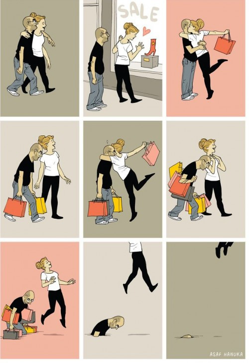 Đàn ông kiệt sức vì phải kiếm tiền cho bạn gái/ vợ tiêu xài, mua sắm. Vì nếu không như vậy, bạn sẽ không được xem là đàn ông tốt.