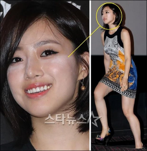 Cô nàng xinh đẹp nhất T-ARA, Eun Jung lại để lộ phấn loang lổ dưới vùng mắt.