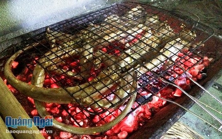 Kỳ tôm có thể chế biến thành nhiều món như nướng, xào lăn, băm làm chả, xào sả ớt... nhưng ướp muối ớt nướng trên bếp than vẫn là ngon nhất. (Báo Quảng Ngãi)