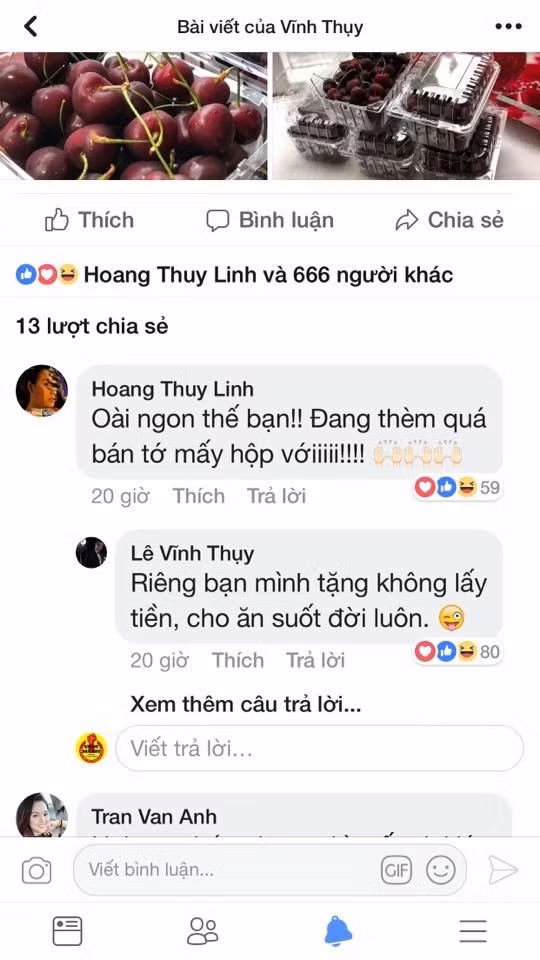 Hoàng Thuỳ Linh đòi mua cherry, Vĩnh Thụy từ chối thẳng nhưng cực đáng yêu.