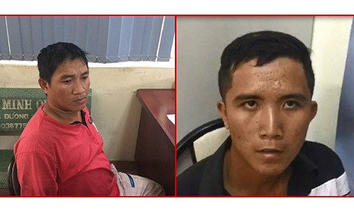 Trần Phúc Lợi và Nguyễn Nhật Cường tại cơ quan điều tra.