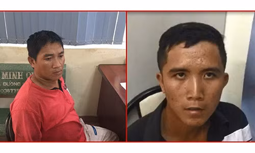 Trần Phúc Lợi và Nguyễn Nhật Cường tại cơ quan điều tra.