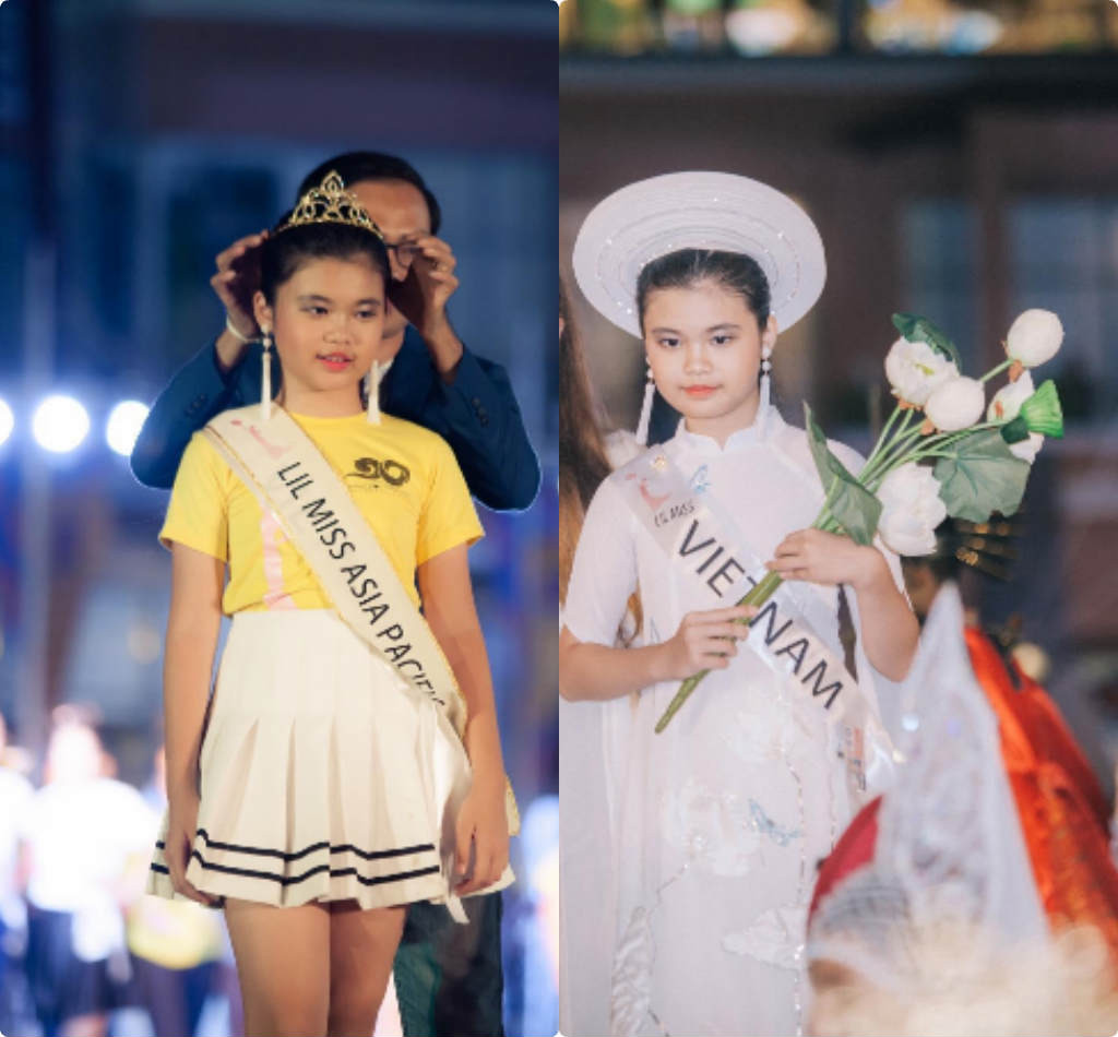 Nhan sac my nhan 10 tuoi Hai Phong dang quang Hoa hau nhi chau A