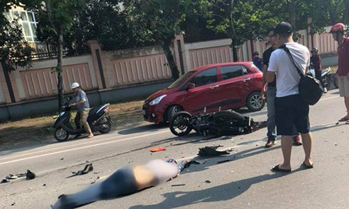 Hiện trường vụ tai nạn - Ảnh: Otofun Nghệ An