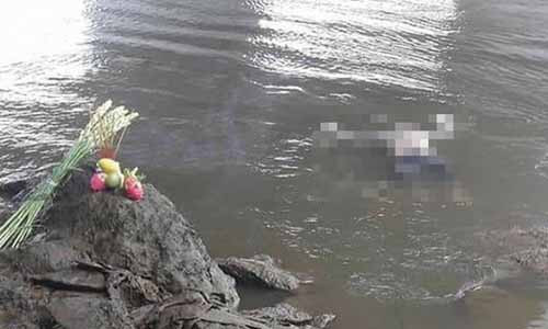 Vị trí thi thể nạn nhân Hiền được người câu cá tìm thấy.