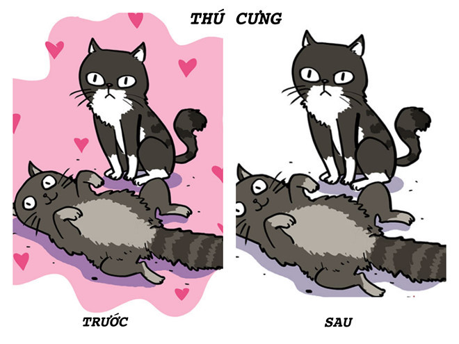 Trước khi có con, chó mèo là vật cưng không thể thay thế. Một thời gian sau, cha mẹ phải chăm sóc cho thiên thần nhỏ rồi, chịu khổ một thời gian vậy.