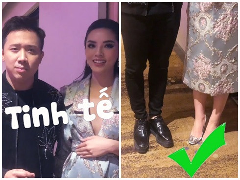 Xuất hiện trong buổi họp báo chương trình Khi đàn ông mang bầu mới đây, danh hài Trấn Thành gây chú ý khi diện giầy độn đế 8 phân. Khi bị bóc mẽ, ông xã Hari hài hước chia sẻ: "Mình là đàn ông, chiều cao có hạn thì thủ đoạn vô biên. Các bạn Hoa hậu 9x bây giờ cao đột biến quá, mình 8x qua mùa rồi, mình không cao, mình sẽ độn giày”. Được biết, anh chi 20 triệu đồng cho đôi giầy này để "chặt chém" Hoa hậu Kỳ Duyên.