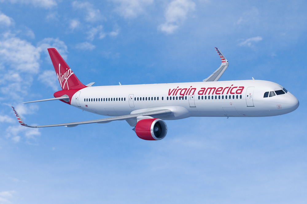 14. Virgin America Hãng Virgin America của Mỹ xây dựng hình ảnh hiện đại với đuôi máy bay đỏ với chữ ký biểu tượng của hãng ở đuôi và hình ảnh cờ Mỹ hai bên cánh.