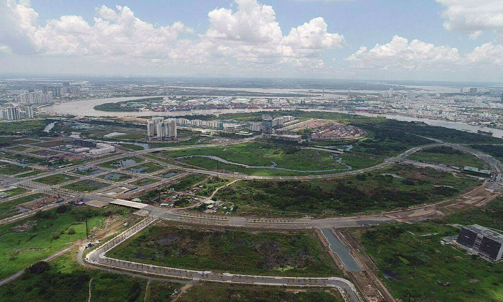 Một góc khu đô thị mới Thủ Thiêm nhìn từ trên cao.