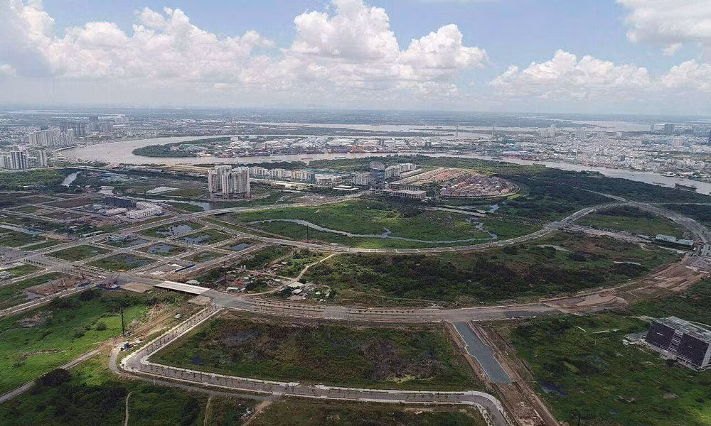 Một góc khu đô thị mới Thủ Thiêm nhìn từ trên cao.