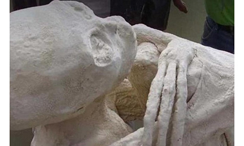 Xác ướp với hộp sọ kéo dài, tay chân đều có ba ngón làm dấy lên suy đoán đây có thể là thi thể của người ngoài hành tinh. Ảnh: Daily Mail