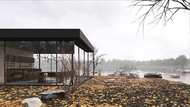 Bên cạnh tác dụng “trú ẩn” tuyệt vời, biệt thự này còn tạo ra không gian sống hòa mình với thiên nhiên.