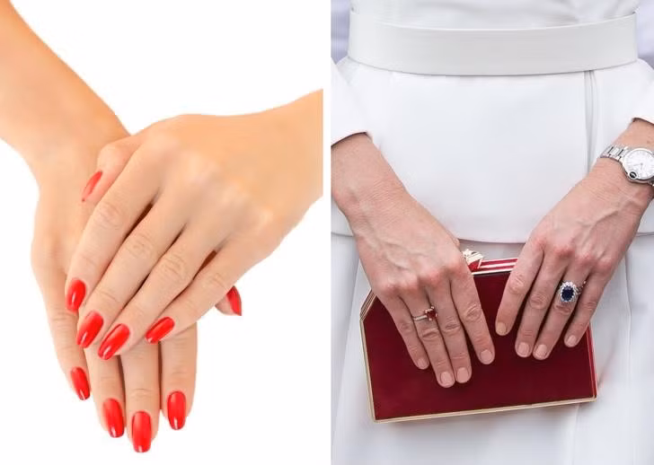 6. Không sơn móng tay đậm màu: Phụ nữ Hoàng gia thích để móng tay ngắn và sơn móng màu nude. Quy tắc của họ là giữ cho móng tay luôn đơn giản và gọn gàng.
