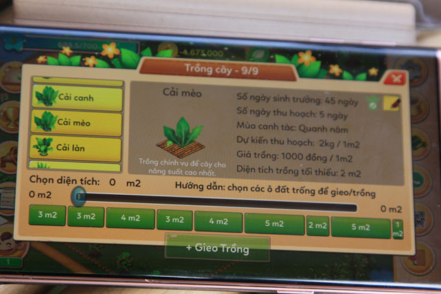 Phần mềm hướng dẫn trồng rau Egarden. Ảnh: A.T