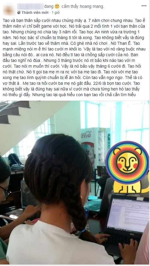 Anh chàng lấy bạn thân 7 năm của mình.