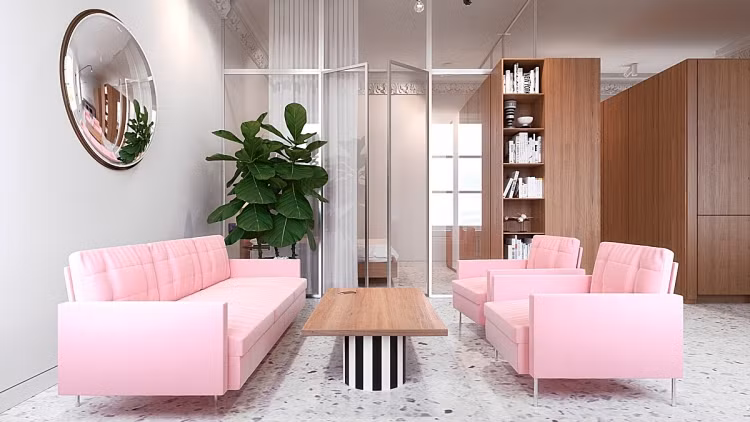 Phòng ngủ vách kính của căn hộ này có diện tích khá khiêm tốn. Để khắc phục nhược điểm này, bên cạnh sử dụng tường kính, nhà thiết kế chọn tone trắng chủ đạo, điểm thêm chút hồng để "sưởi ấm" không gian.