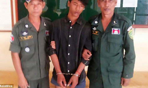 Chhoen Chanseng đã bị bắt sau khi cô dâu hét toáng lên.