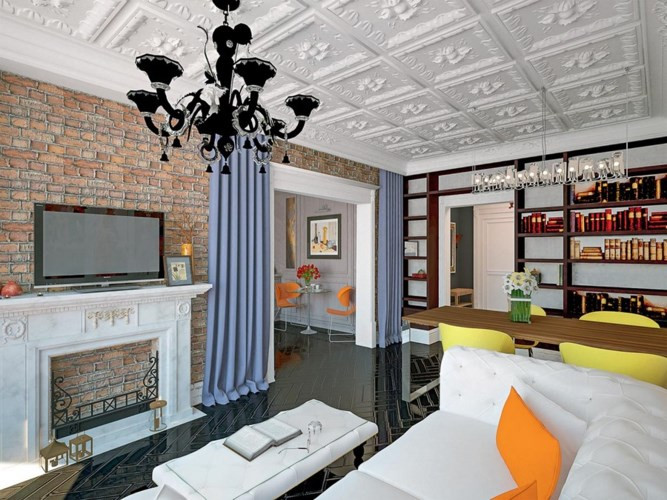 Rèm cửa màu tối tránh ánh mắt tò mò của khách khi đến chơi nhà.