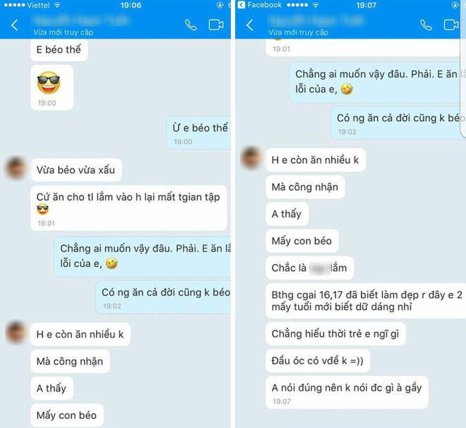 Những lời chê bai rất "thô tục" từ một người mới quen trên MXH.