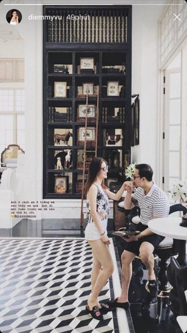 Bức ảnh lần đầu công khai chân dung bạn trai được Diễm My 9X chia sẻ trên Instagram cá nhân.