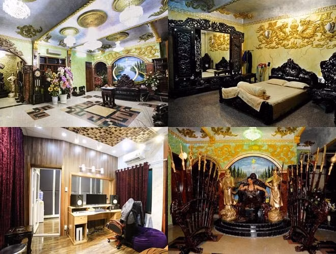 Bên trong căn biệt thự là vô số nội thất xa xỉ mang phong cách vương giả, được lựa chọn và bài trí rất khó hiểu.