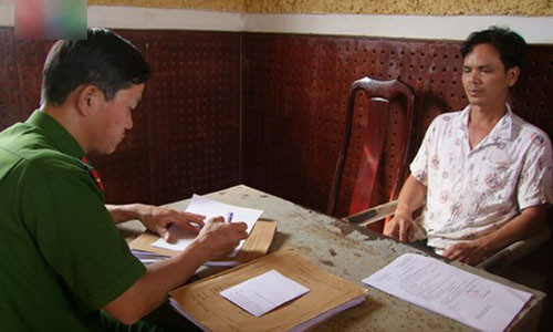 La Hải Phương tại cơ quan Công an.