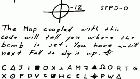 Mỗi khi gây án xong, Zodiac đều gửi đến cảnh sát và các tòa báo địa phương một bức mật mã khó hiểu kèm một dấu hiệu hình sao làm ký hiệu riêng.