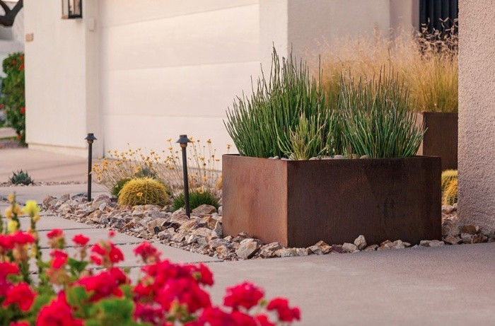 3. Khu vườn được trang trí thành hệ sinh thái Không chỉ có chậu, cây, bạn có thể thêm sỏi đá, đèn trang trí để tạo hiệu ứng tích cực hơn cho khu vườn nhà mình.