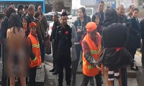 Nữ lao công có “công lớn” trong việc bắt giữ người phụ nữ ăn cắp. Ảnh: Shanghaiist