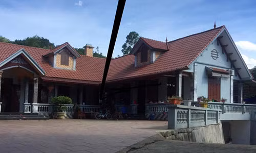 Ngôi nhà khang trang gia đình Tuân đang sinh sống. (Ảnh: N.H)