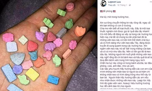 Thông tin về ma tuý "quả dâu tây nhanh" được chia sẻ rộng rãi, thu hút sự quan tâm trên mạng xã hội. Ảnh chụp màn hình